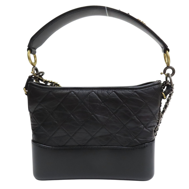 黑色 牛皮 Gabrielle Hobo 流浪包 鏈帶肩背包【CHANEL 香奈兒】 AS1582-1