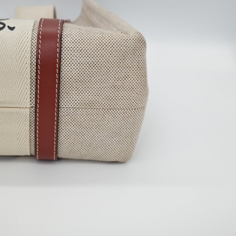 Chloe 蔻依 Woody Tote中款 焦糖色 咖色 帆布托特包-9