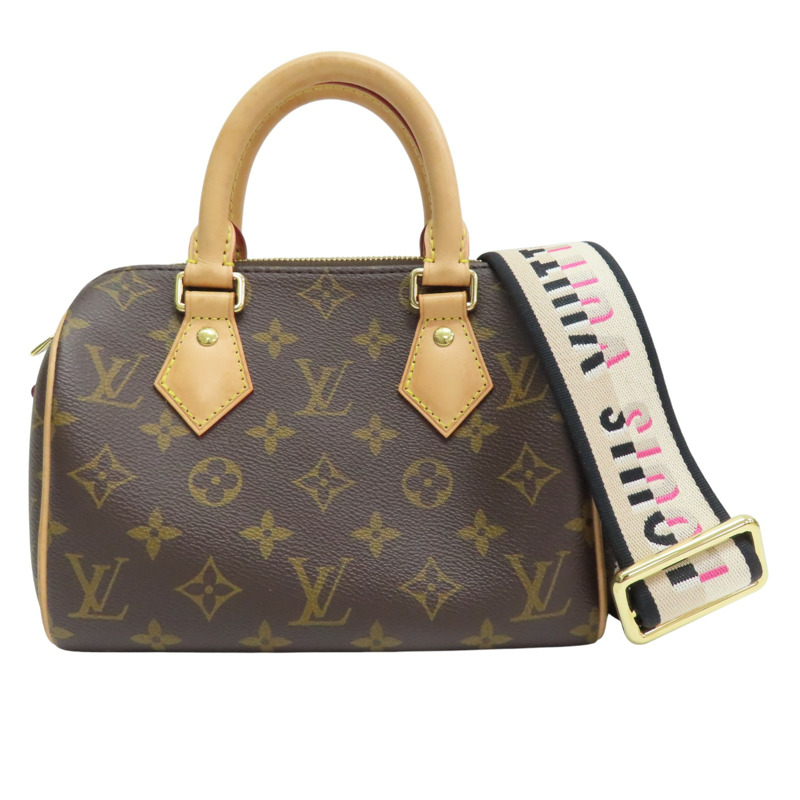 棕色 原花帆布 Speedy Bandouliere 20 肩背包【LOUIS VUITTON LV 路易威登】 M46234-0
