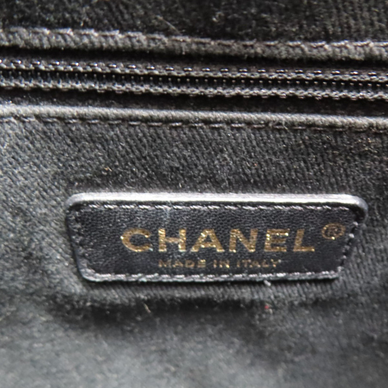 黑色 牛皮 後背包 金釦【CHANEL 香奈兒】-6