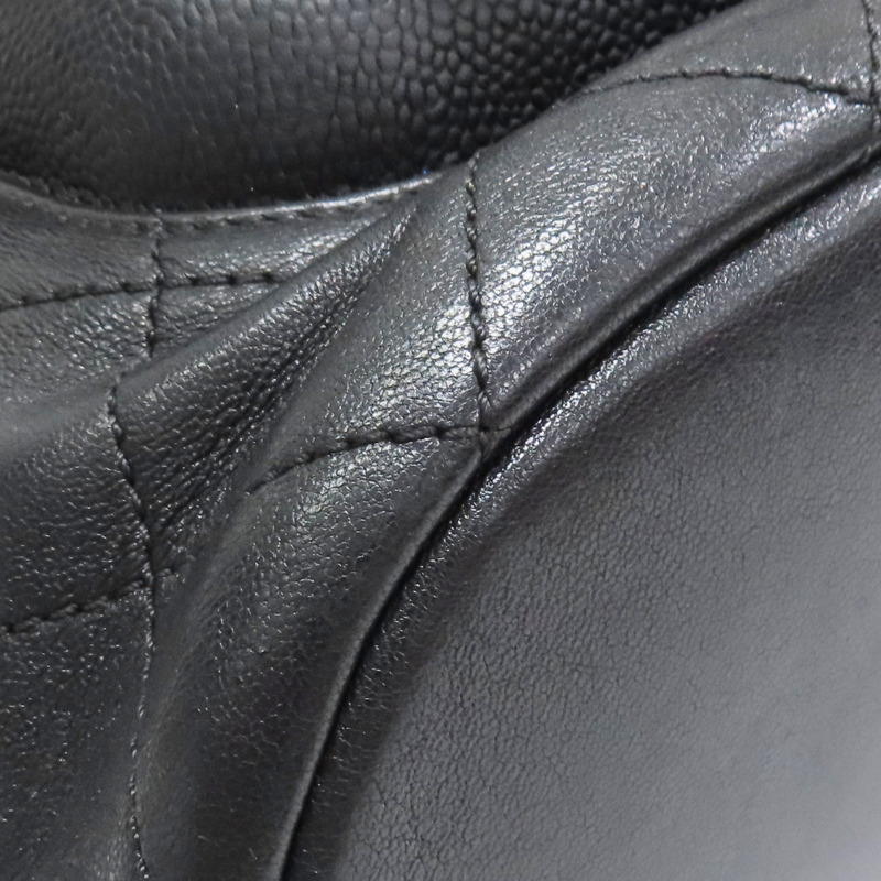 黑色 牛皮 後背包 金釦【CHANEL 香奈兒】-9