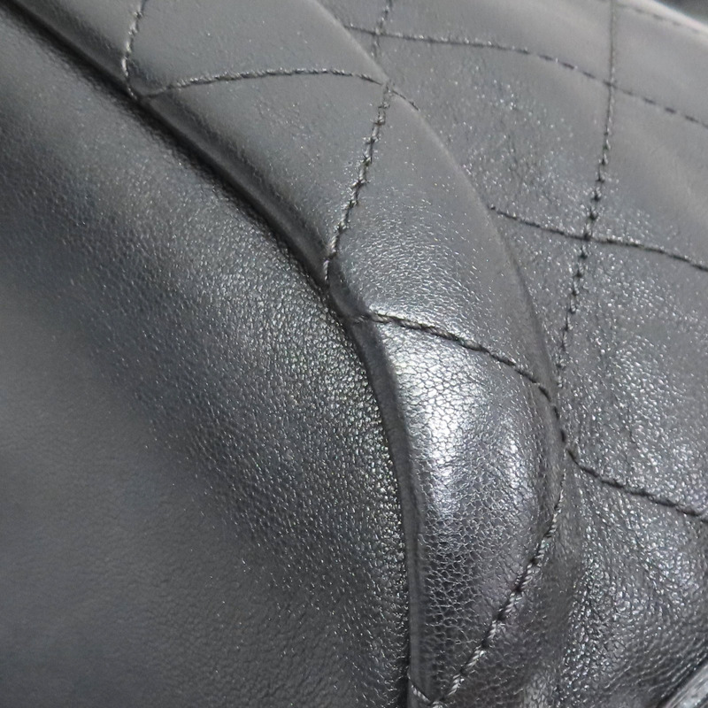 黑色 牛皮 後背包 金釦【CHANEL 香奈兒】-12