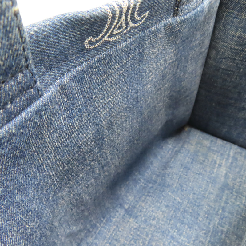 藍色 丹寧布 SMALL CABAS Thais 肩背包【CELINE 賽琳】 199162FED-5