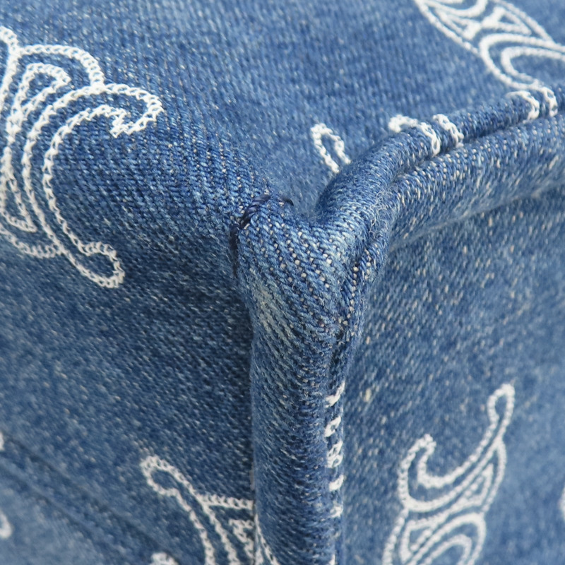 藍色 丹寧布 SMALL CABAS Thais 肩背包【CELINE 賽琳】 199162FED-15