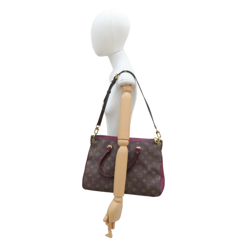 棕/紫色 原花帆布 PALLAS 肩背包 M42810【LOUIS VUITTON LV 路易威登】 M42810-15