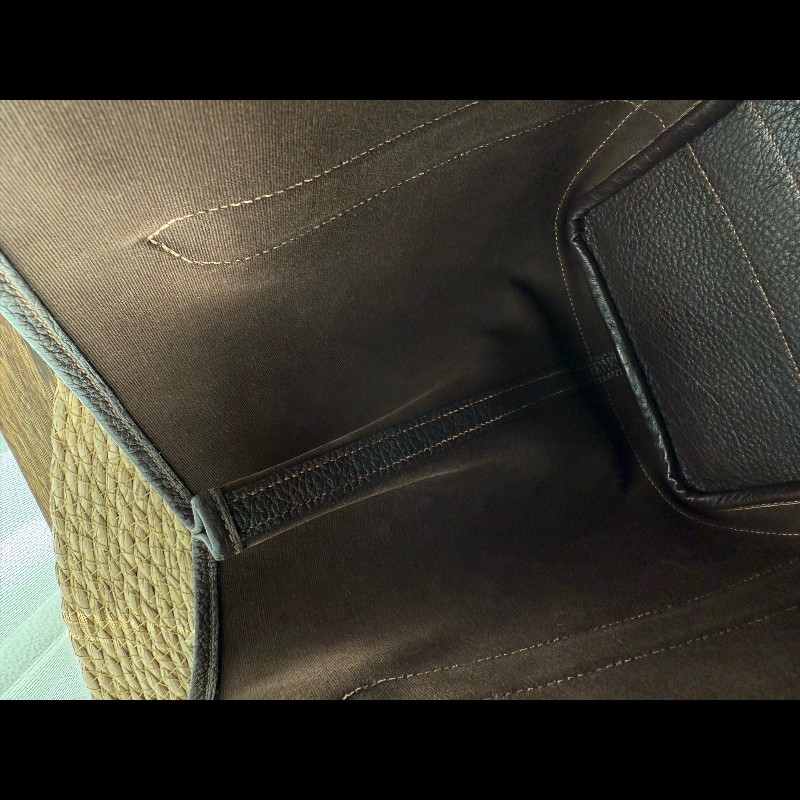 Hermes Garden Party 36 帆布拼皮 巧克力色 手提包-10