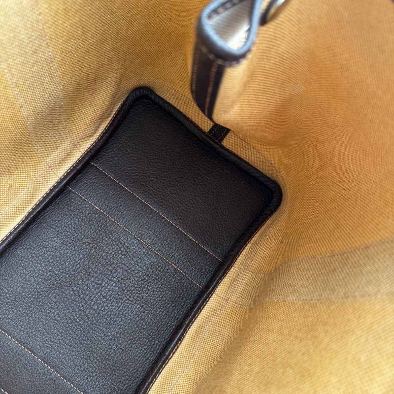 Hermes Garden Party GP36 帆布拼皮米棕色手提包-2