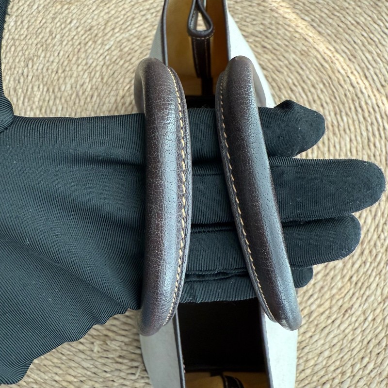 Hermes Garden Party GP36 帆布拼皮米棕色手提包-9