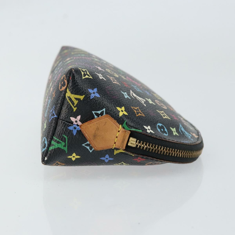 【日本直送】路易威登 Monogram Multicolor Pochette 手拿包 黑色 M47355 LV Auth 151368V-2