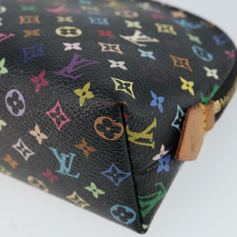【日本直送】路易威登 Monogram Multicolor Pochette 手拿包 黑色 M47355 LV Auth 151368V-6