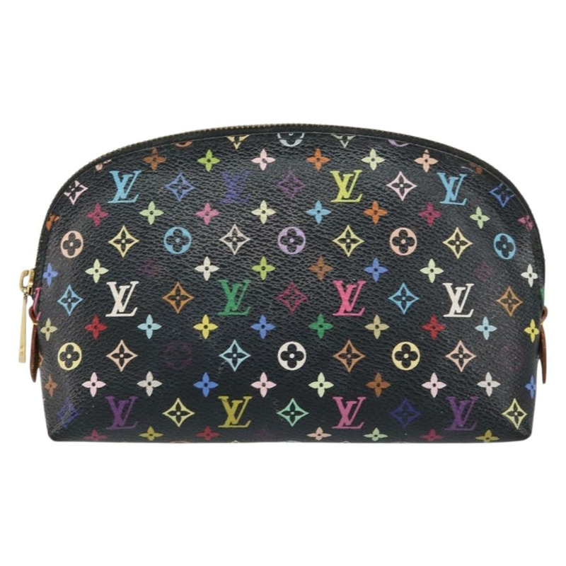 【日本直送】路易威登 Monogram Multicolor Pochette 手拿包 黑色 M47355 LV Auth 151368V-12