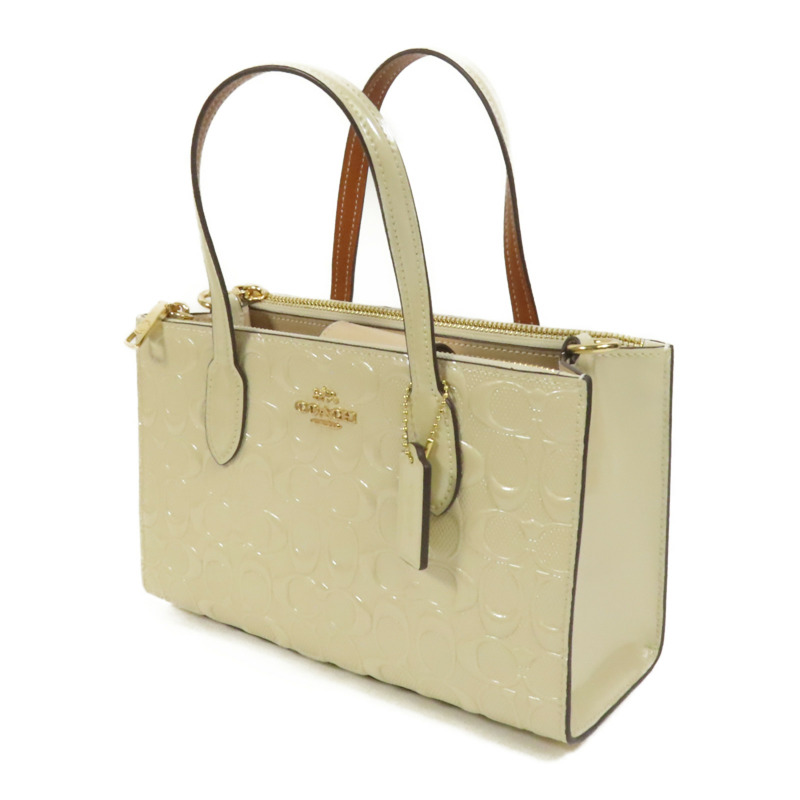 COACH 漆皮皮革Nina Small Tote金扣手挽肩背兩用袋-2