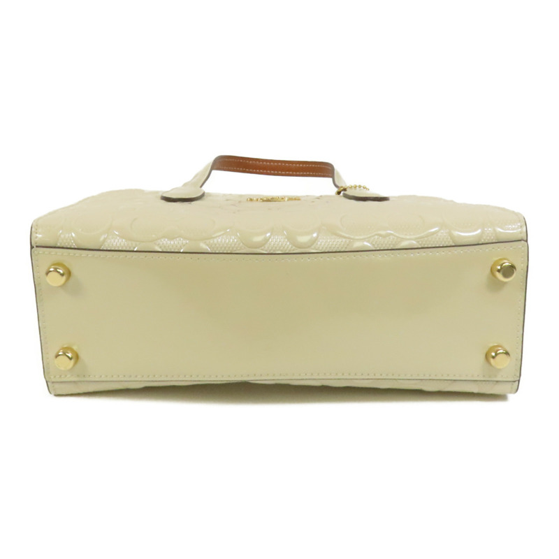 COACH 漆皮皮革Nina Small Tote金扣手挽肩背兩用袋-3