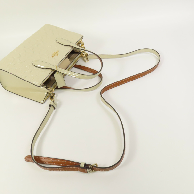 COACH 漆皮皮革Nina Small Tote金扣手挽肩背兩用袋-4