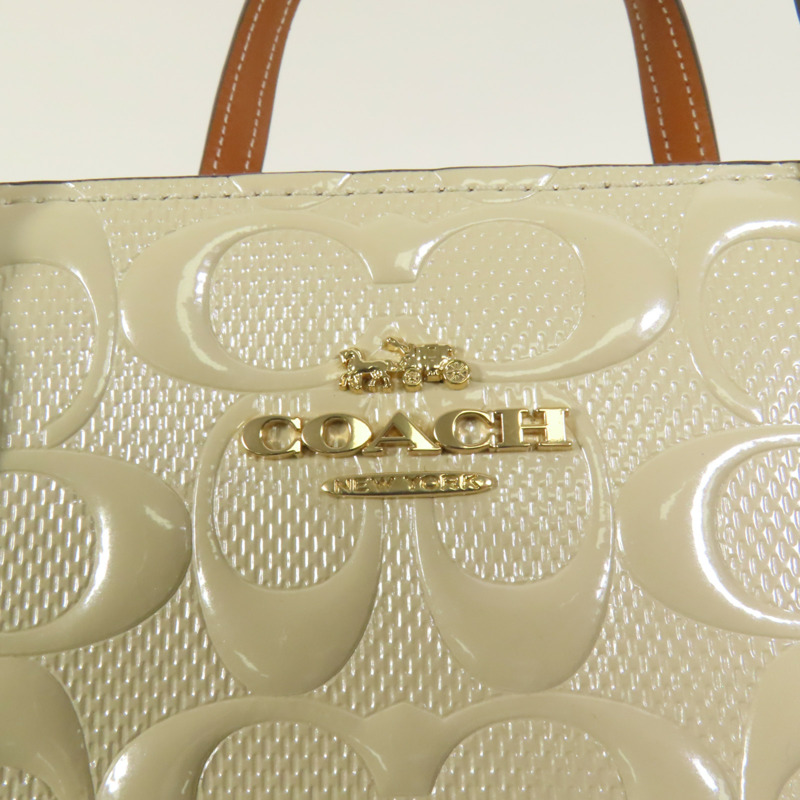 COACH 漆皮皮革Nina Small Tote金扣手挽肩背兩用袋-9