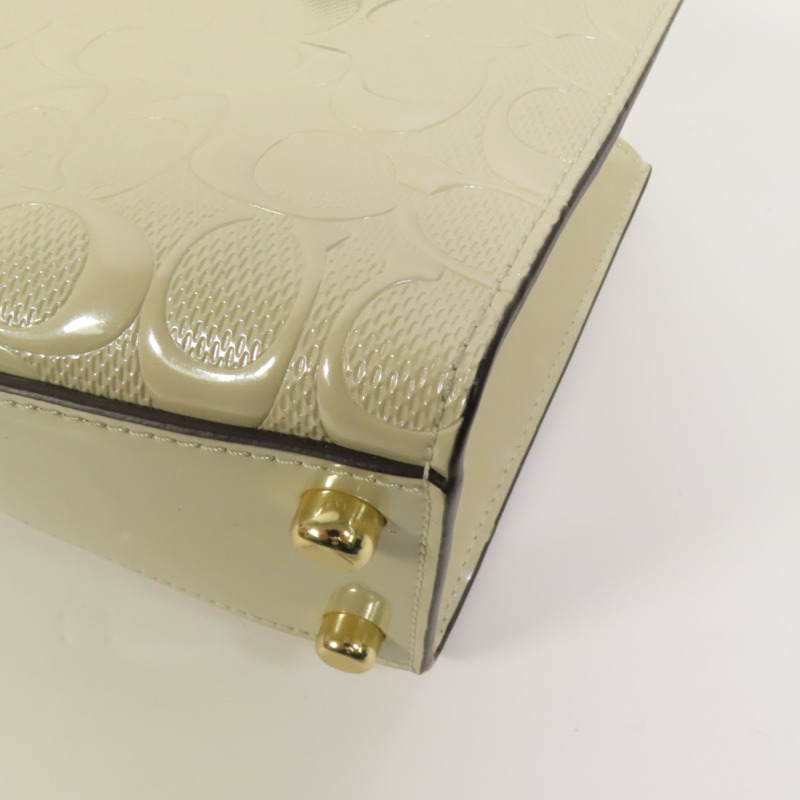 COACH 漆皮皮革Nina Small Tote金扣手挽肩背兩用袋-11