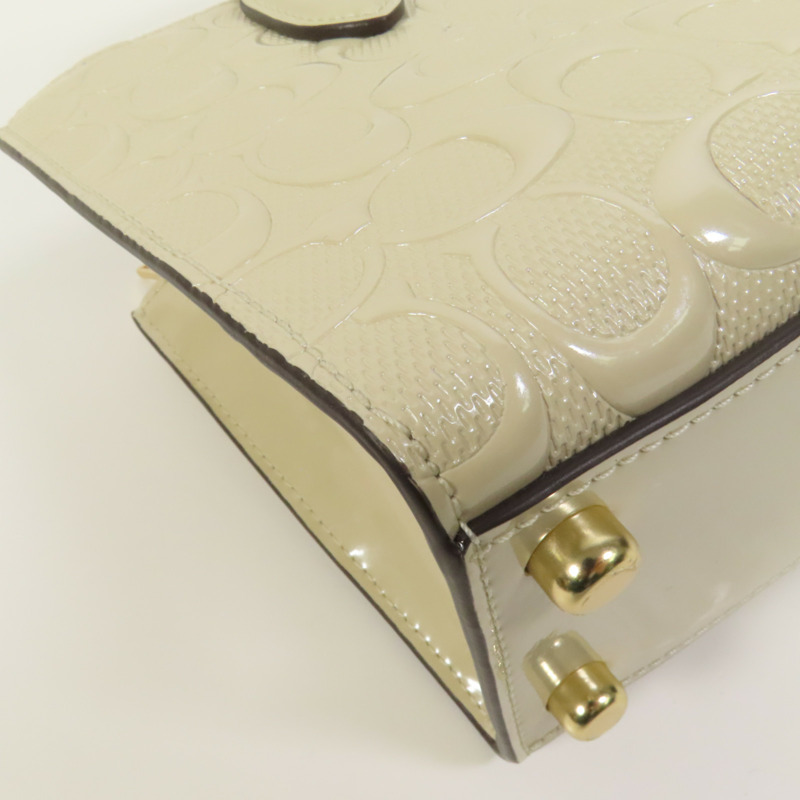 COACH 漆皮皮革Nina Small Tote金扣手挽肩背兩用袋-13