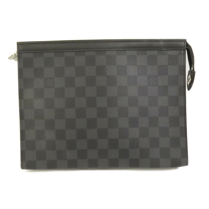LOUIS VUITTON Damier Graphite Pochette Voyage MM銀扣手拿包-1