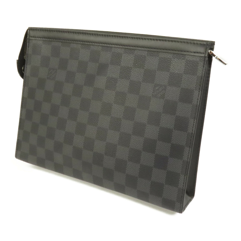 LOUIS VUITTON Damier Graphite Pochette Voyage MM銀扣手拿包-2