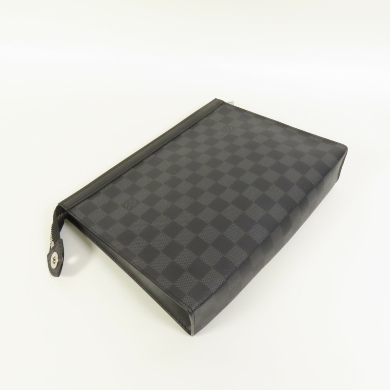 LOUIS VUITTON Damier Graphite Pochette Voyage MM銀扣手拿包-5