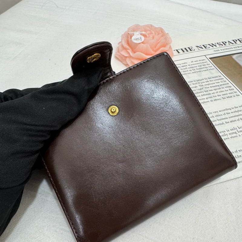 Chanel 咖啡短夾-11