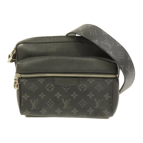 LOUIS VUITTON Monogram Eclipse/Taiga Outdoor Messenger銀扣肩背袋