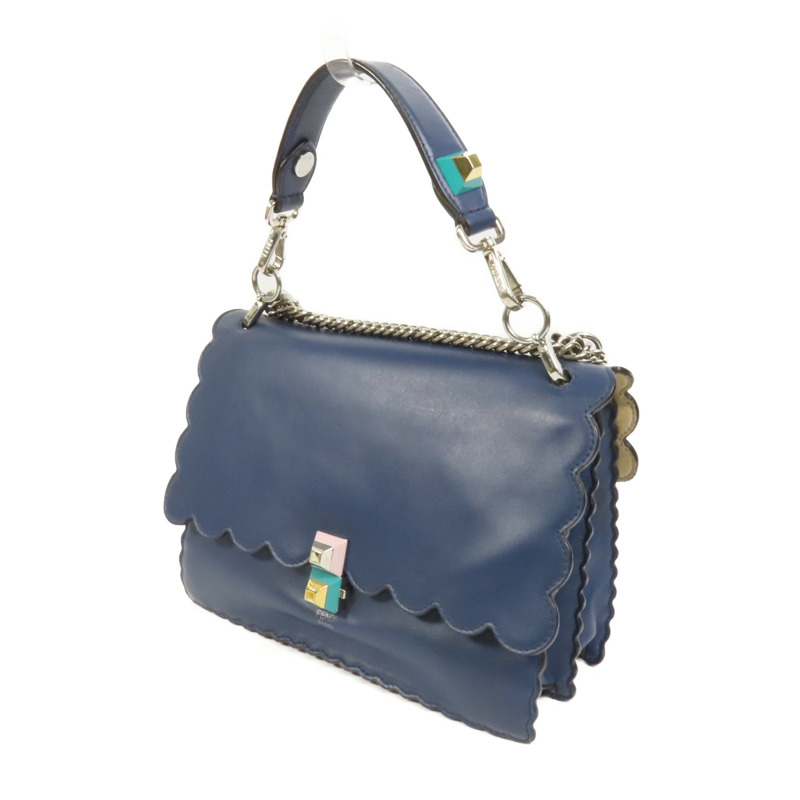 FENDI 牛皮皮革Kan I銀扣手挽肩背兩用袋-2