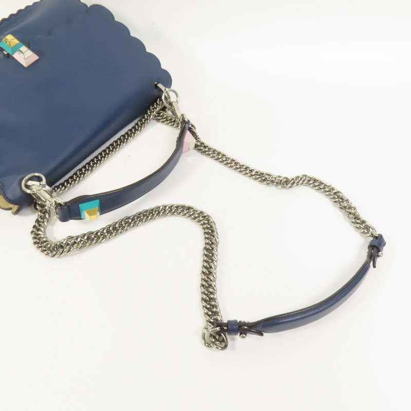FENDI 牛皮皮革Kan I銀扣手挽肩背兩用袋-4