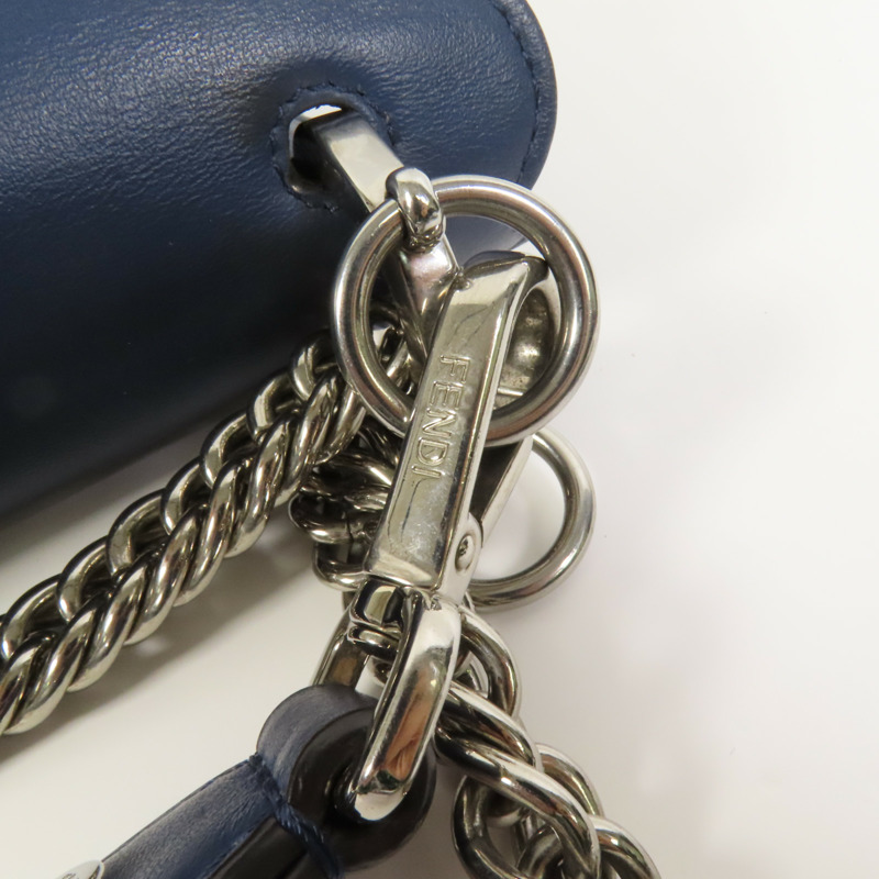 FENDI 牛皮皮革Kan I銀扣手挽肩背兩用袋-7