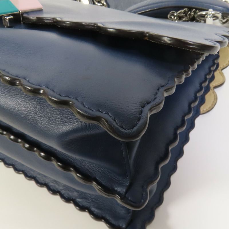 FENDI 牛皮皮革Kan I銀扣手挽肩背兩用袋-12