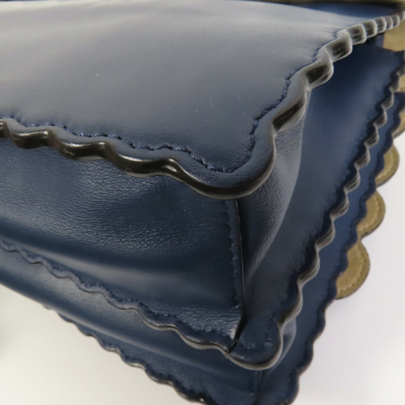 FENDI 牛皮皮革Kan I銀扣手挽肩背兩用袋-14