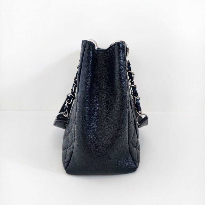 Chanel 香奈儿 gst 黑色荔枝牛皮菱格纹手提单肩包-1