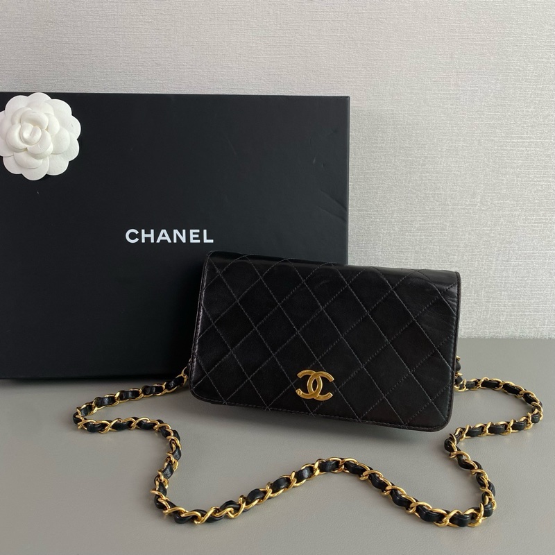 ✨Chanel vintage 中古 黑金羊皮 mini woc 有卡🖤-3