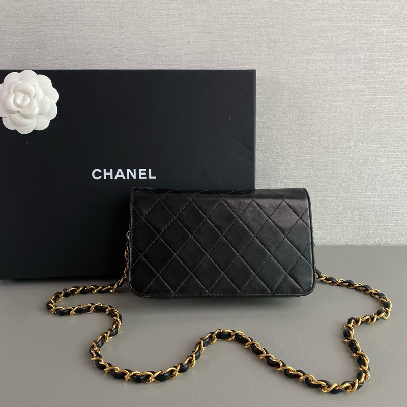 ✨Chanel vintage 中古 黑金羊皮 mini woc 有卡🖤-4