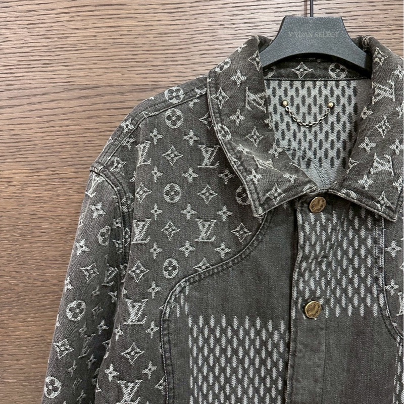 LV nigo黑牛仔外套-2