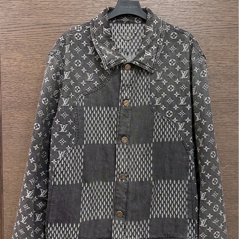 LV nigo黑牛仔外套-4
