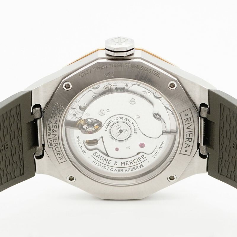 名士 (Baume & Mercier) Riviera M0A10720 黑色錶盤男士腕錶-5