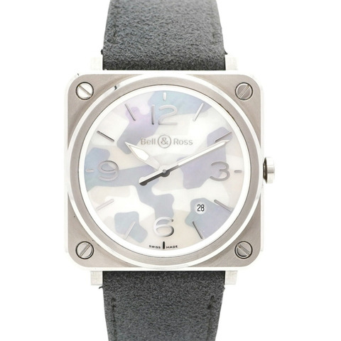 Bell & Ross 航空迷彩 BRS-64-S-05335 白色錶盤男士腕錶