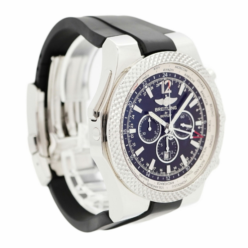 百年靈賓利GMT A47362 男士黑色錶盤腕錶-3