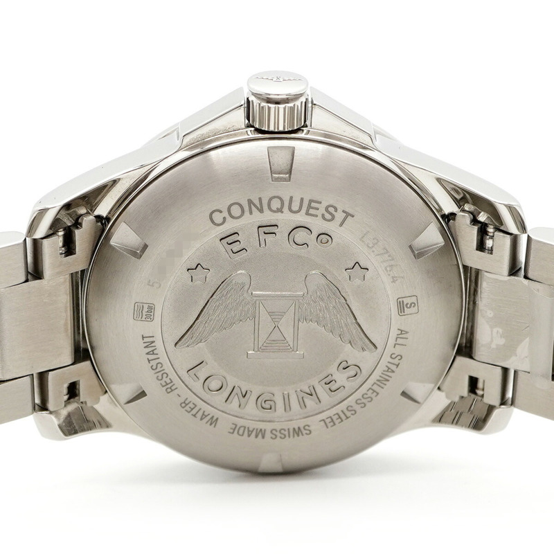 浪琴錶 Conquest L3.776.4.76.6 銀色錶盤男士腕錶-5