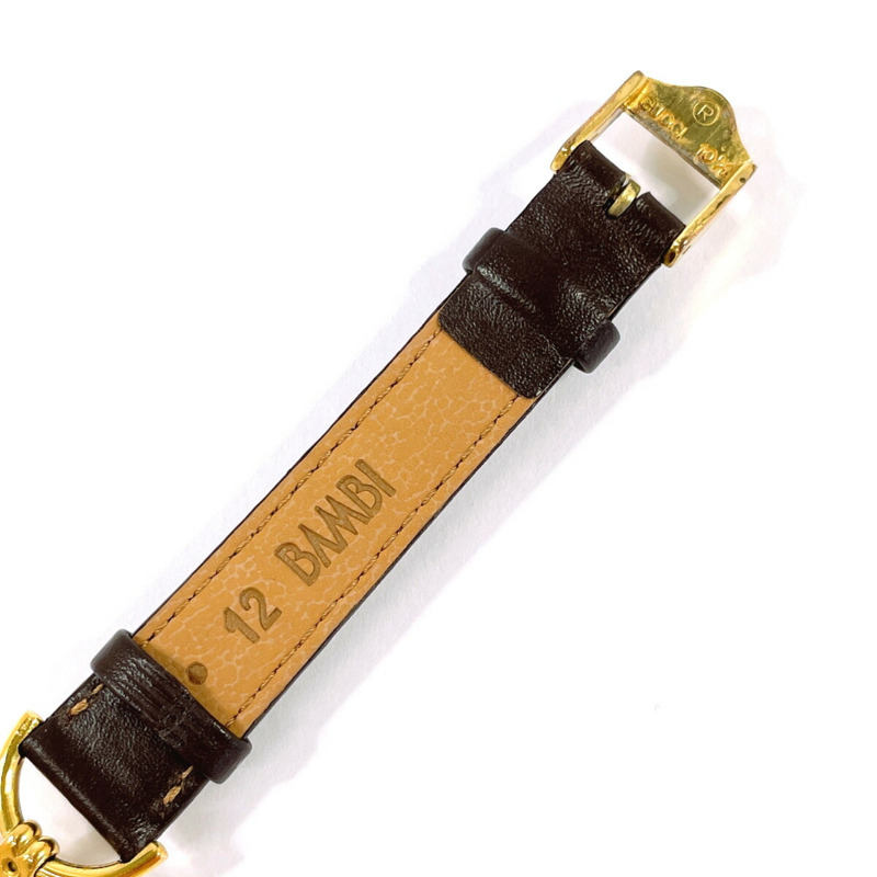 GUCCI Sherry Line 6700L 女士腕錶，鍍金/皮革錶帶，金色錶殼，石英機芯，綠紅雙色錶盤-5