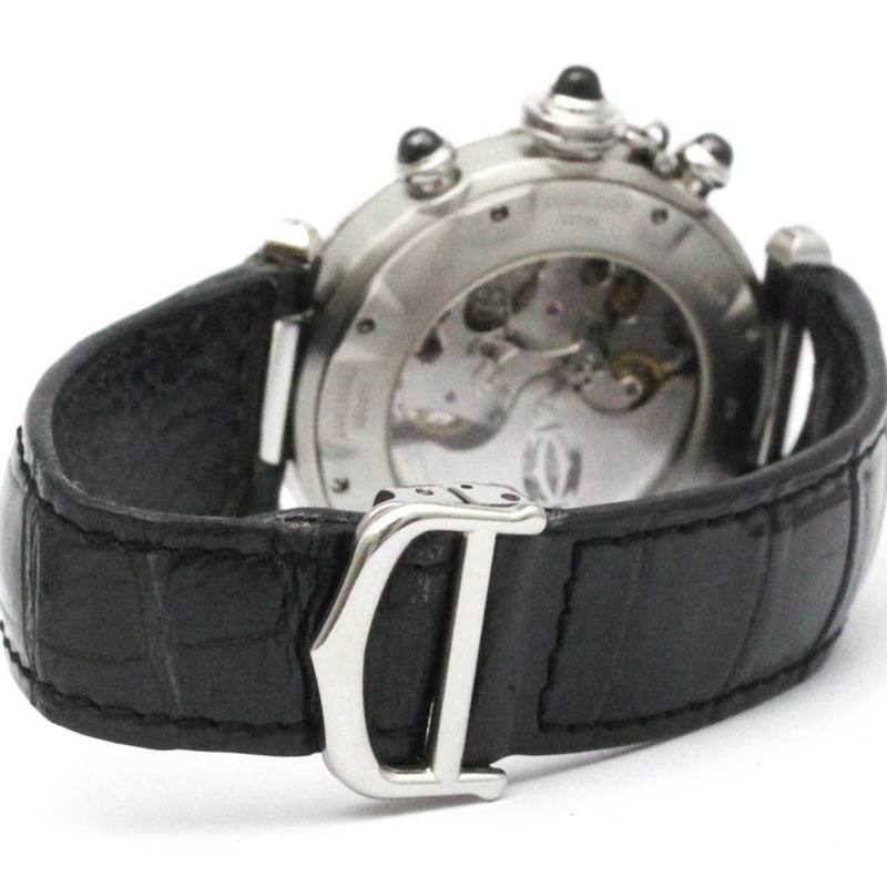 卡地亞 Pasha N950 計時鉑金精鋼腕錶 W3105155 拋光-4