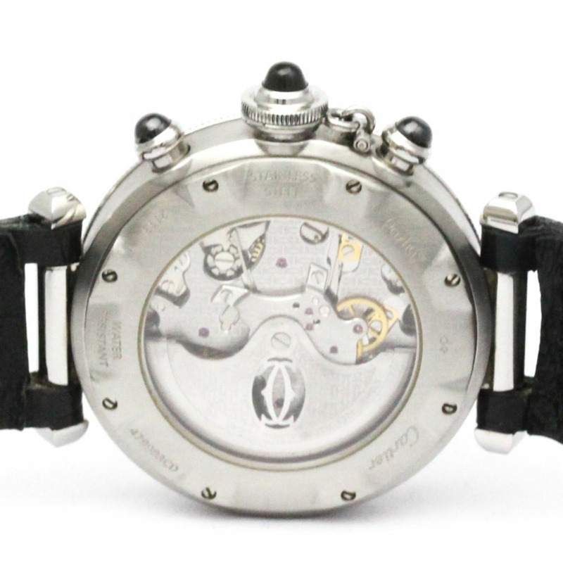 卡地亞 Pasha N950 計時鉑金精鋼腕錶 W3105155 拋光-5