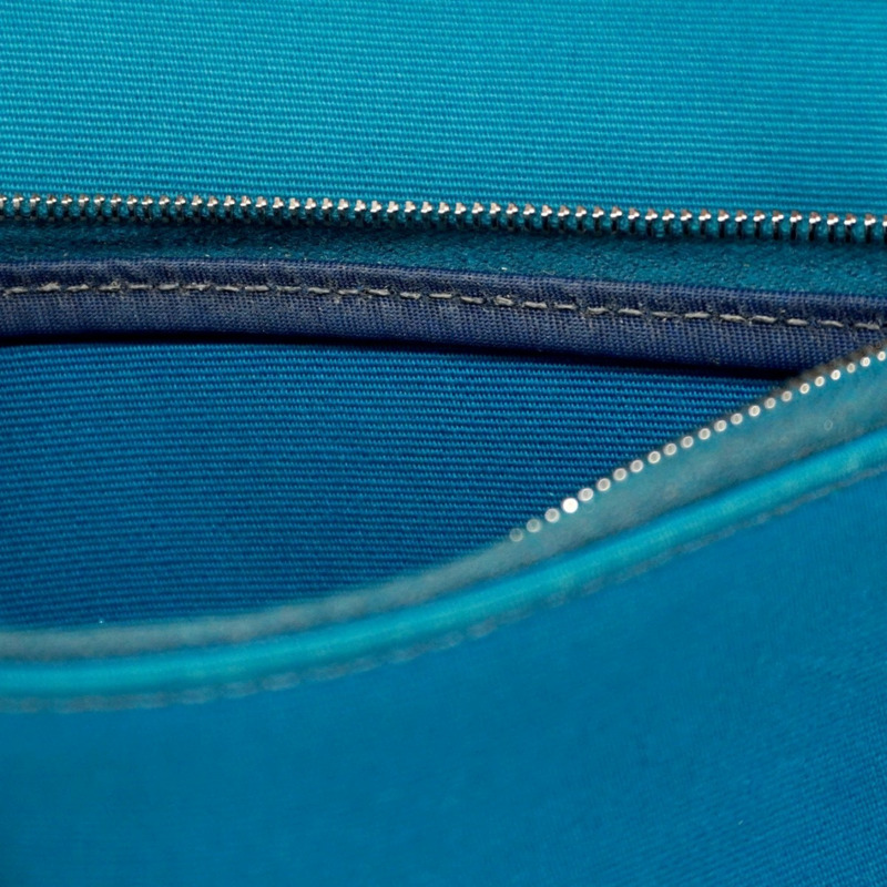 愛馬仕 Hermès Airbag Zip PM 手提包,Toile Officier 帆布,藍色,□Q 印章,女士兩用包-9