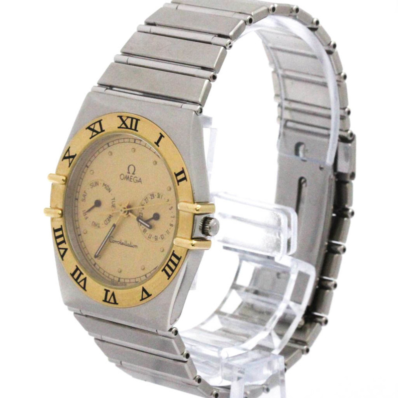 歐米茄星座系列日期顯示18K金精鋼石英男士腕錶 396.1070 拋光款-1