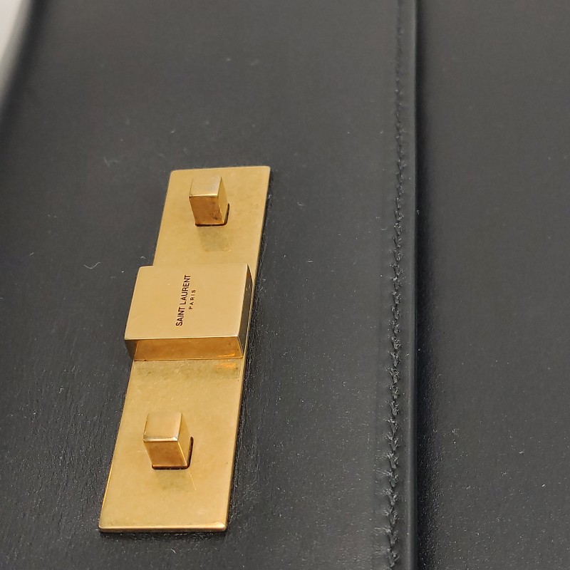 Saint Laurent Manhattan中號牛皮黑色肩背包-11