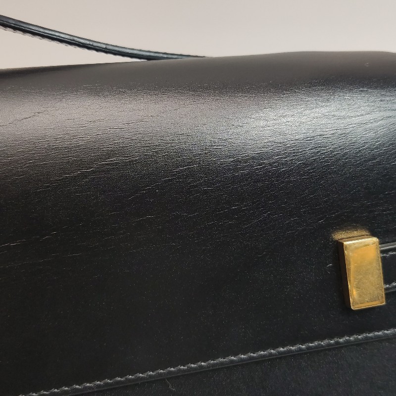 Saint Laurent Manhattan中號牛皮黑色肩背包-16