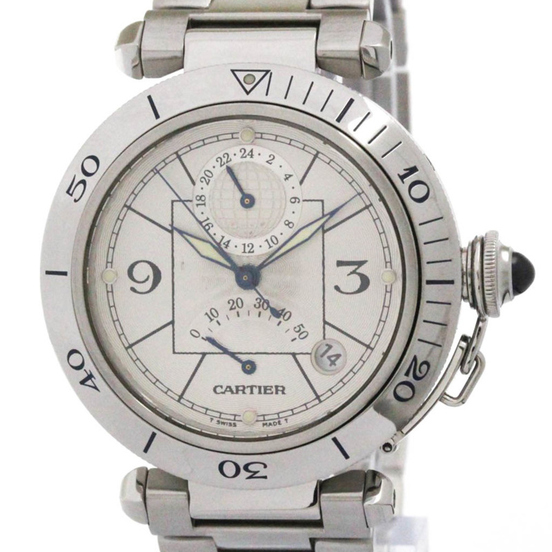 卡地亞 Pasha 38 GMT 動力儲存自動腕錶 W31037H3 拋光-0