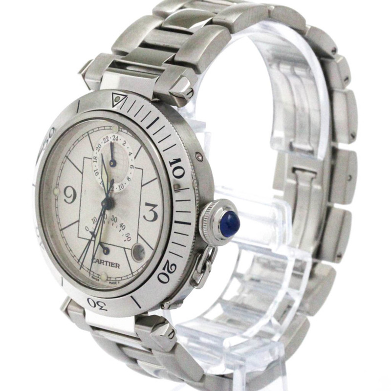 卡地亞 Pasha 38 GMT 動力儲存自動腕錶 W31037H3 拋光-1