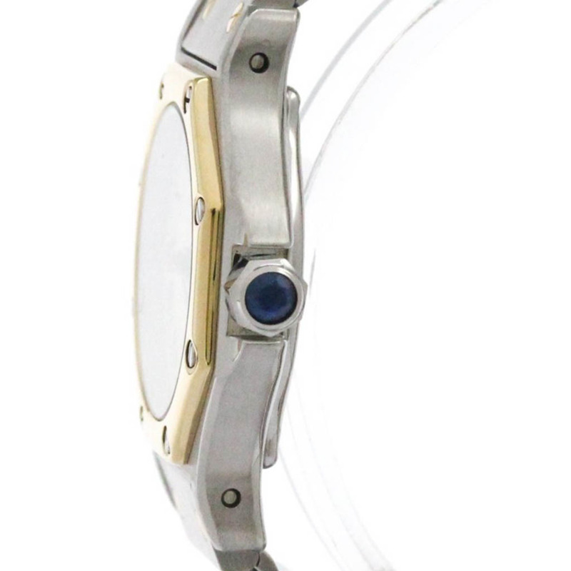 卡地亞 Santos 八角形 18K 金精鋼石英女錶 187903 拋光-3